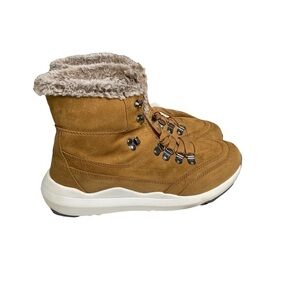 Jlo brown ankle boots with faux fur lining. Laced.